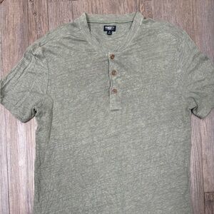 Faherty Reserve 100% Linen Short Sleeve Henley Shirt Men’s M Coastal Beach